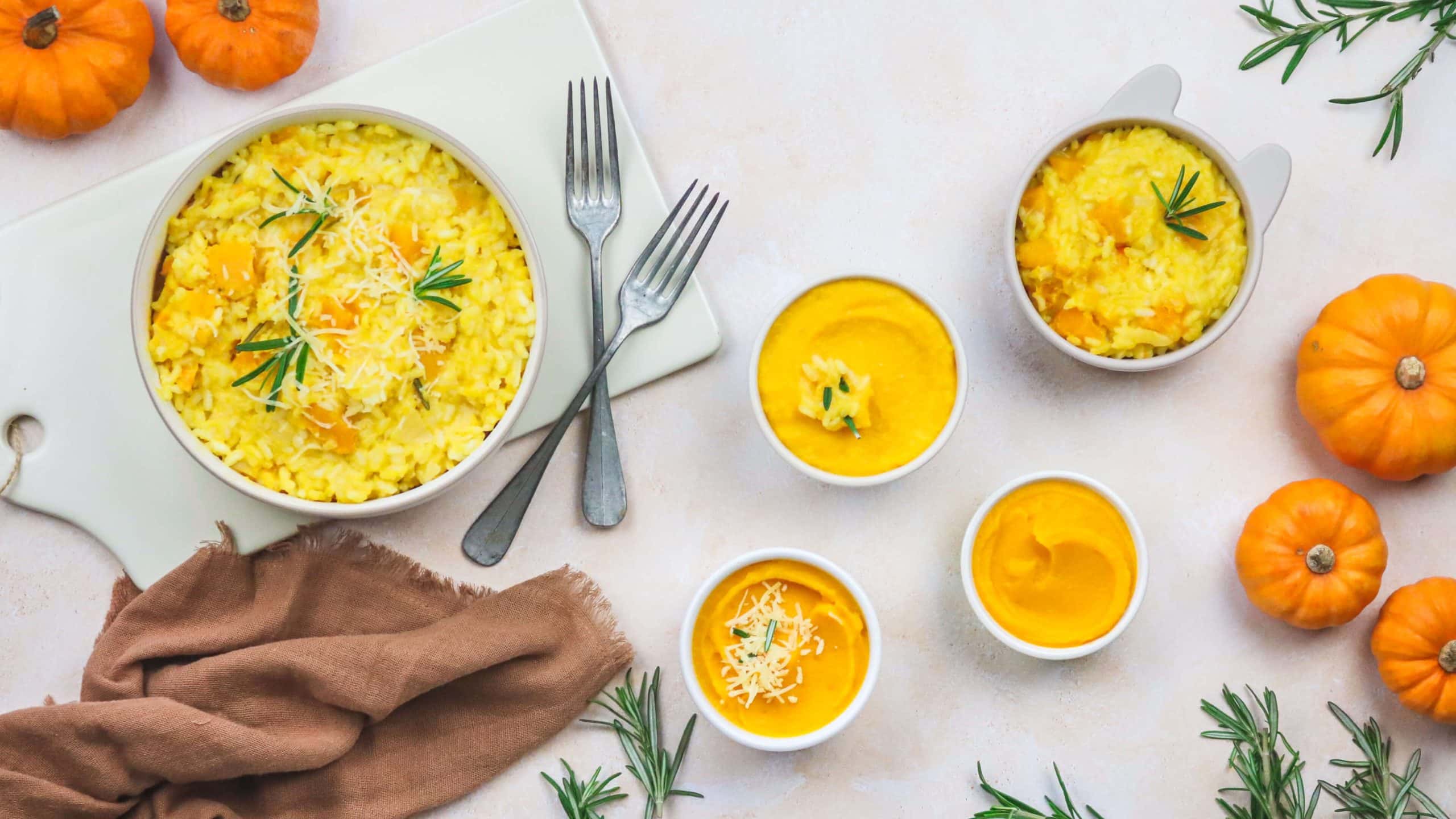 Risotto au potimarron, comté et romarin
