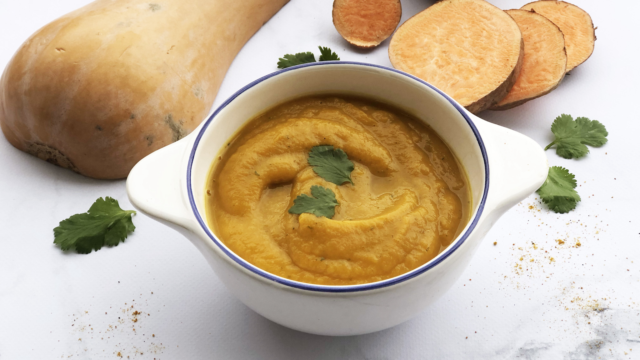 Veloute De Butternut Patates Douces Coriandre Et Curcuma Pour Bebe Et Toute La Famille Cuisinez Pour Bebe