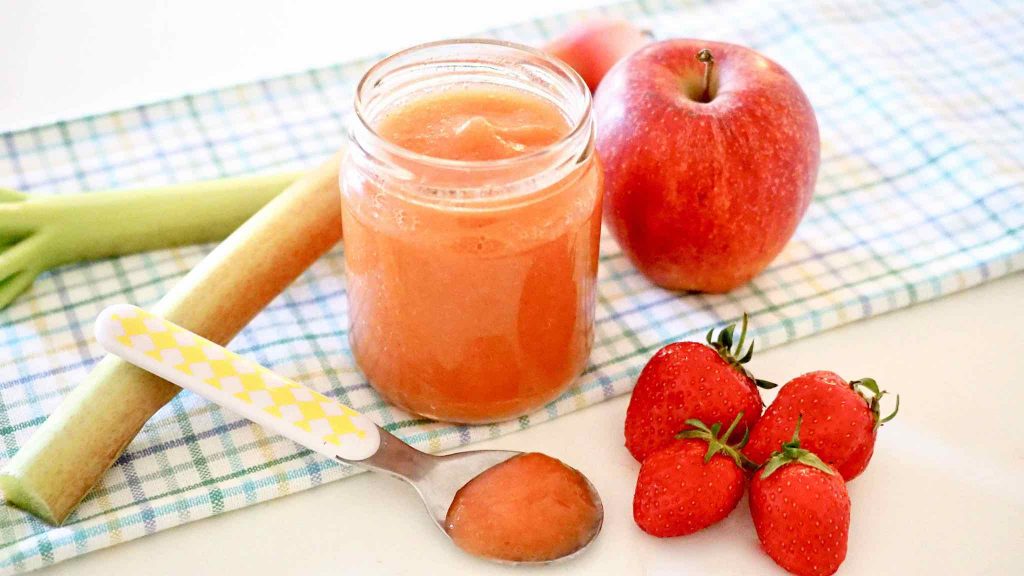 Compote fraise, rhubarbe, pomme Cuisinez pour bébé