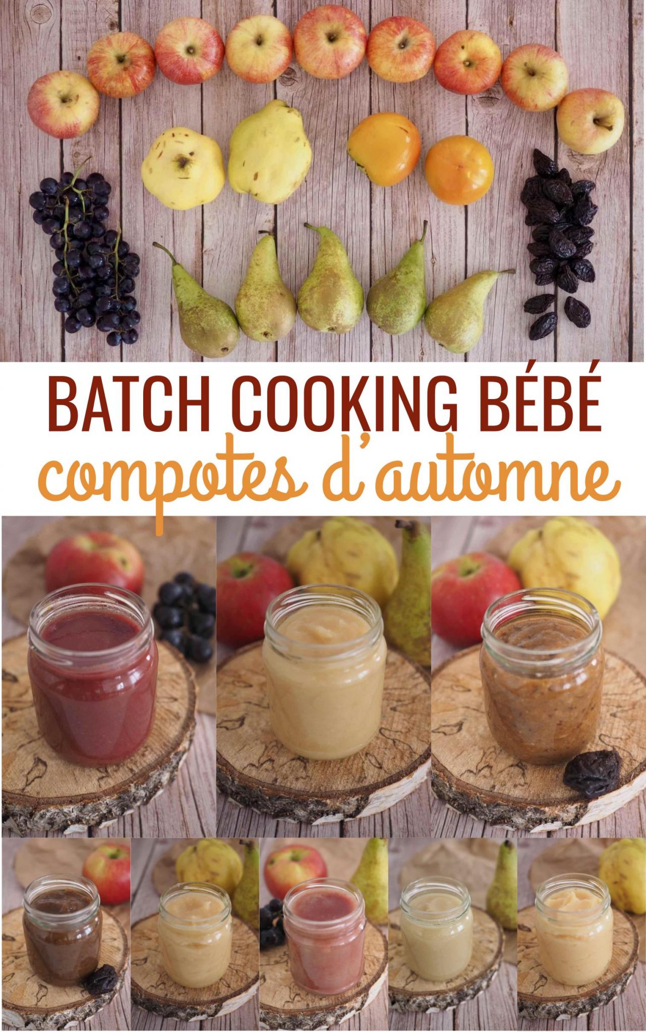 Batch cooking bébé compote automne