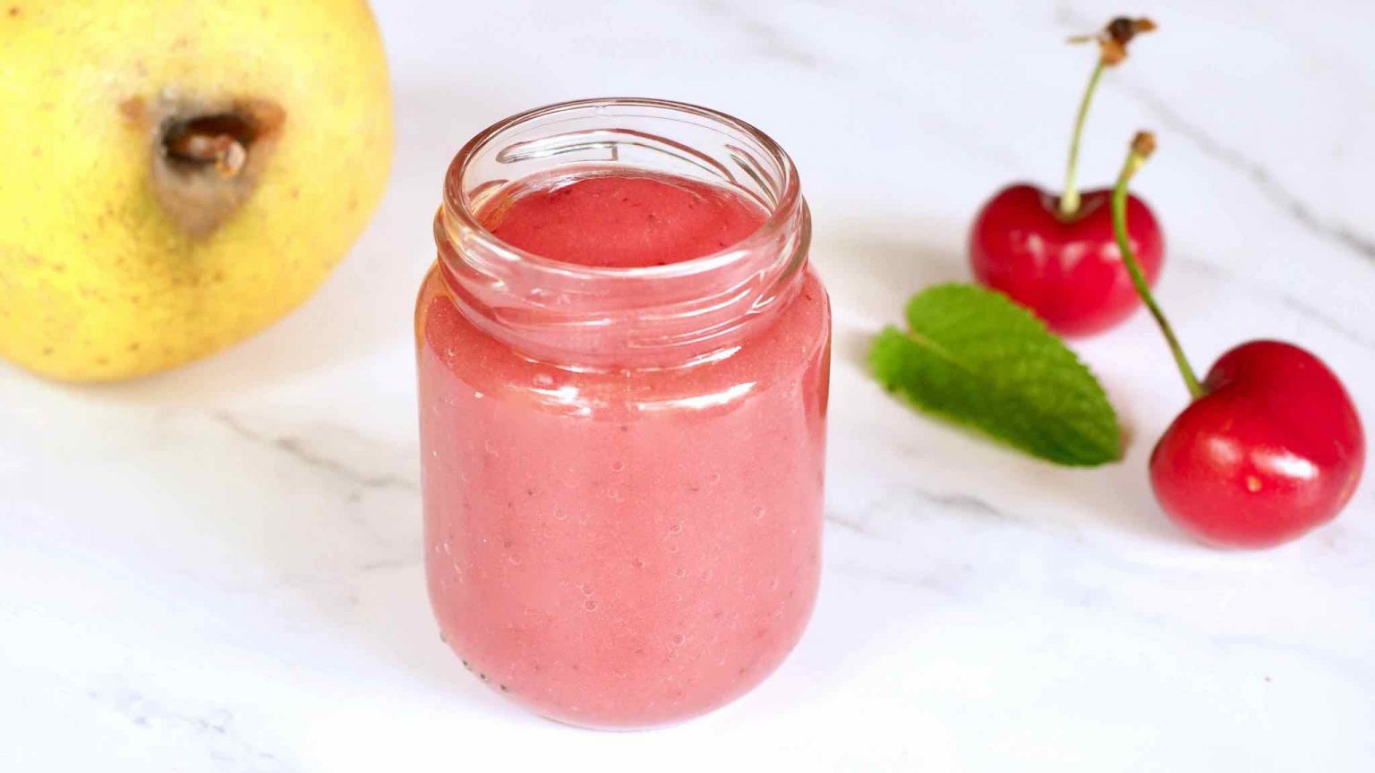 Compote de pomme, cerises et menthe 🍒 Cuisinez pour bébé
