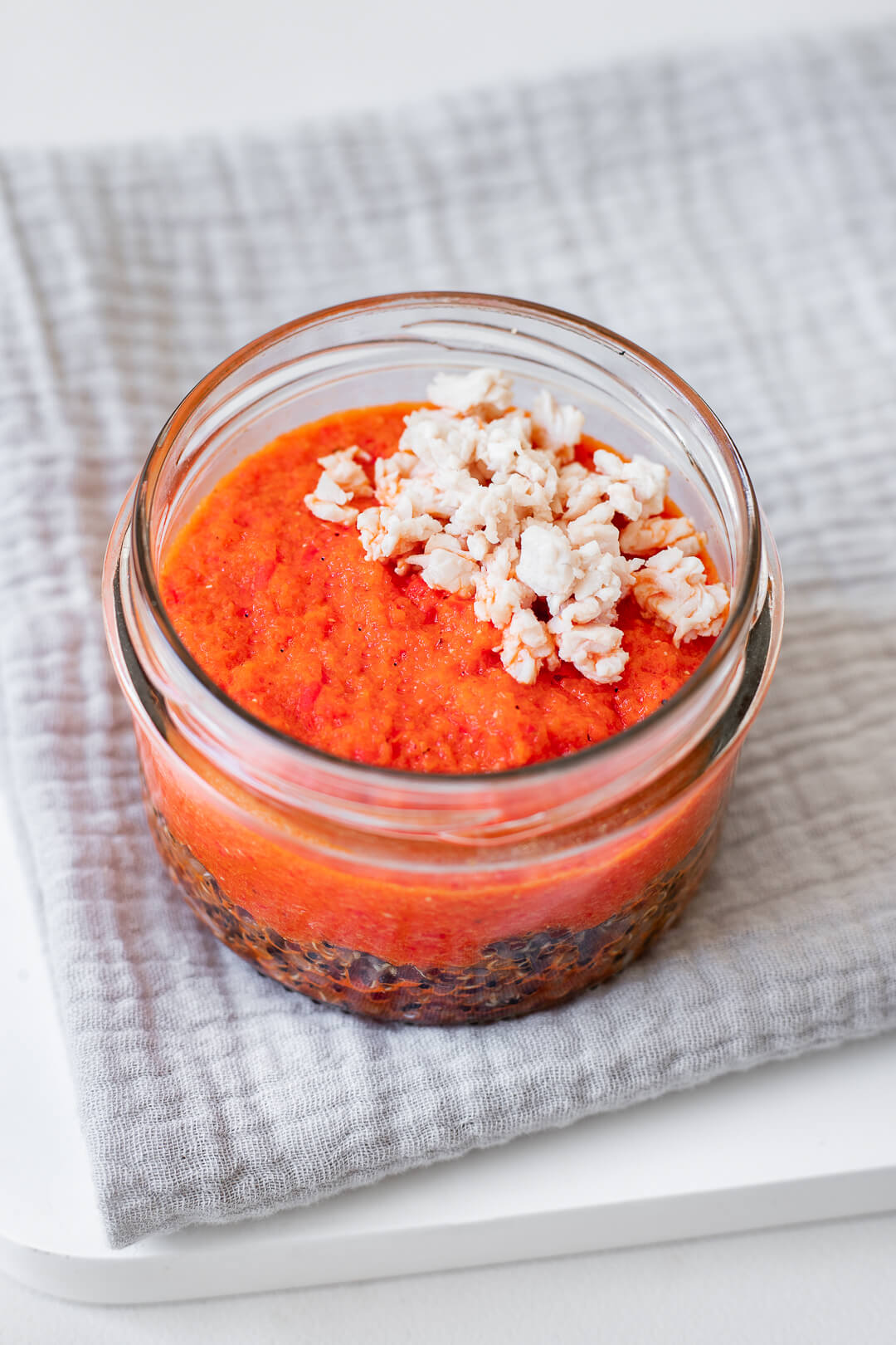 Purée de poivrons rouges au quinoa et dinde