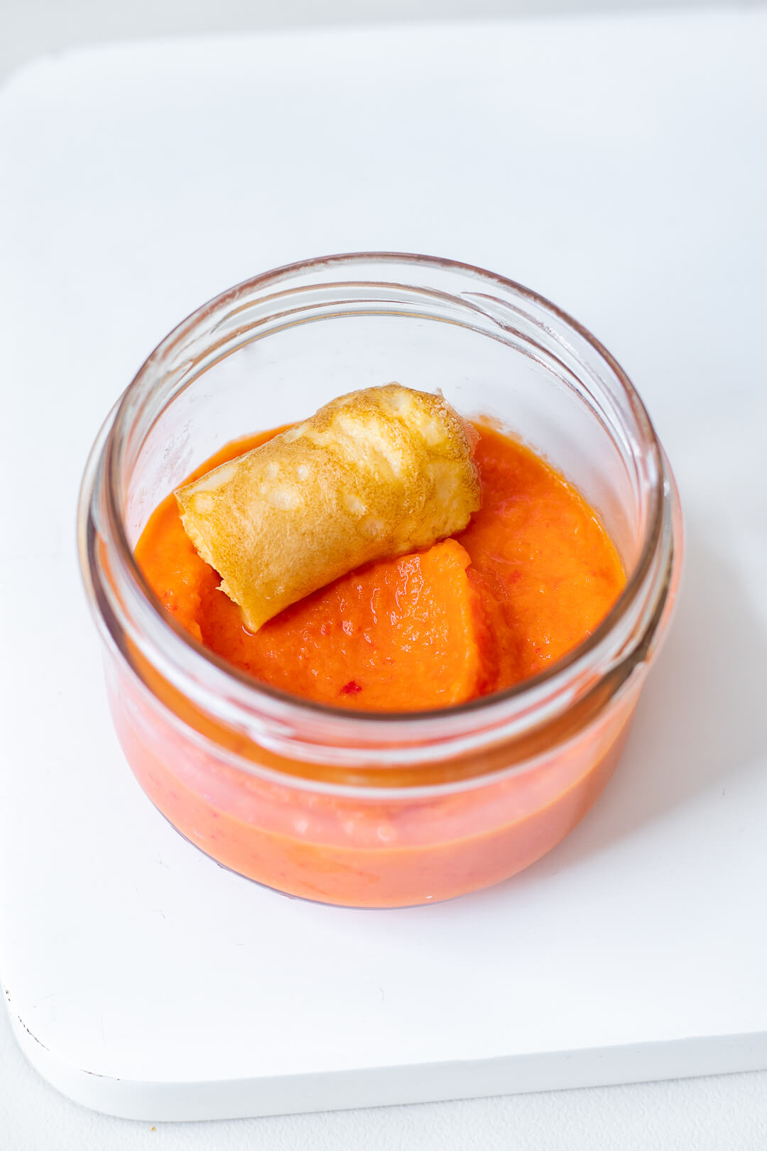 Purée de carottes aux poivrons (oeuf en option)