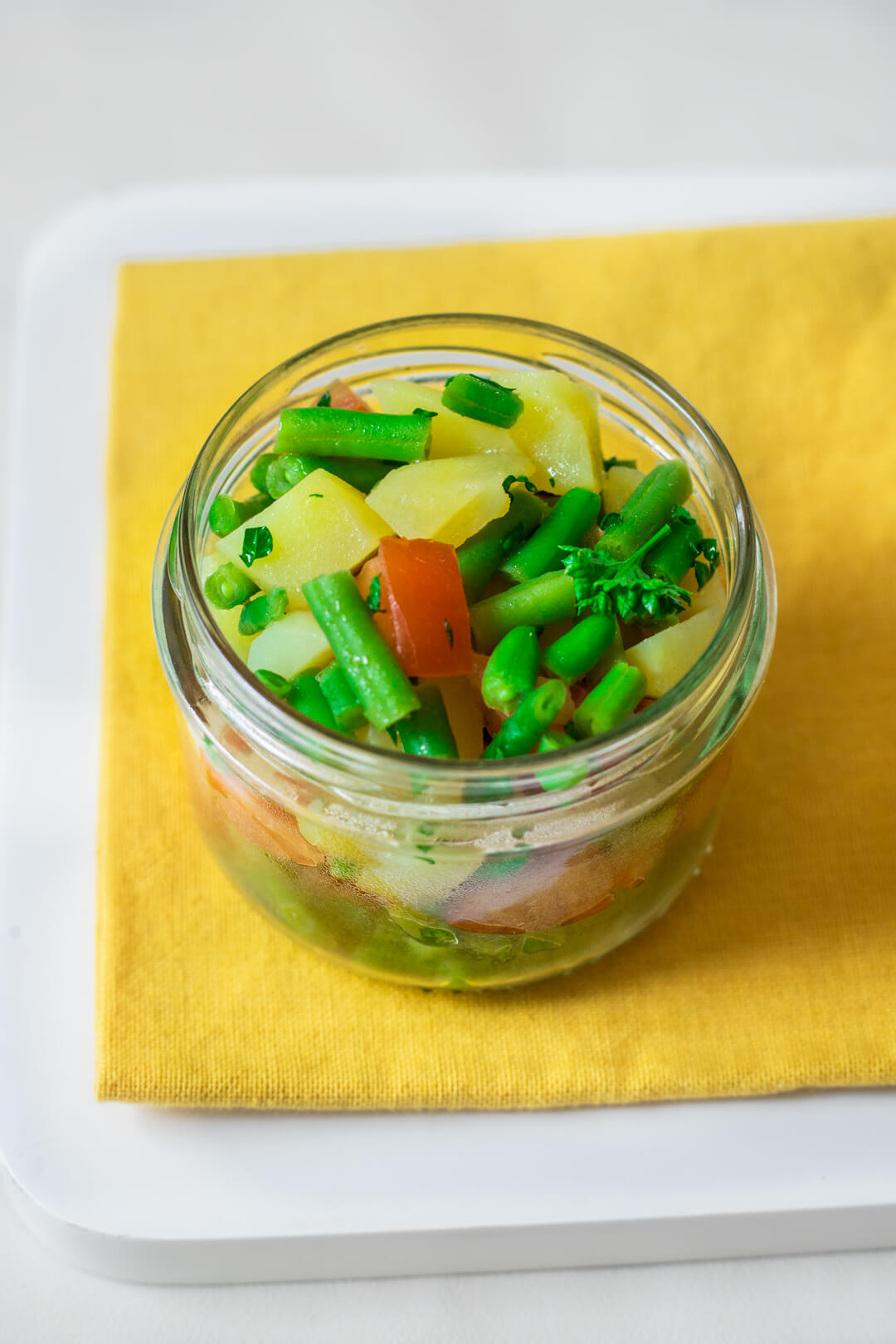 Salade de pommes de terre, haricots verts et tomates