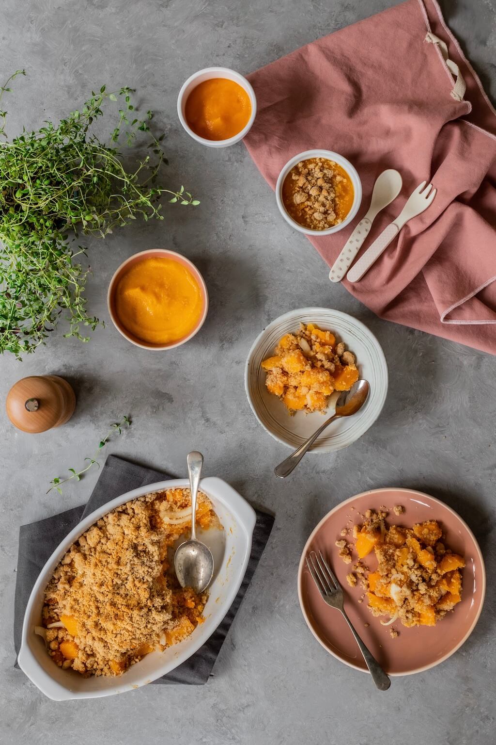 Crumble au potimarron et noisettes