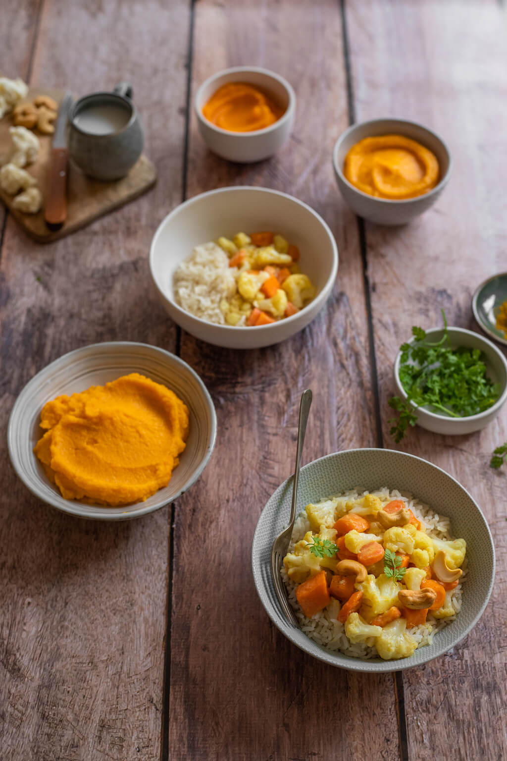 Curry de chou-fleur, carotte et patate douce