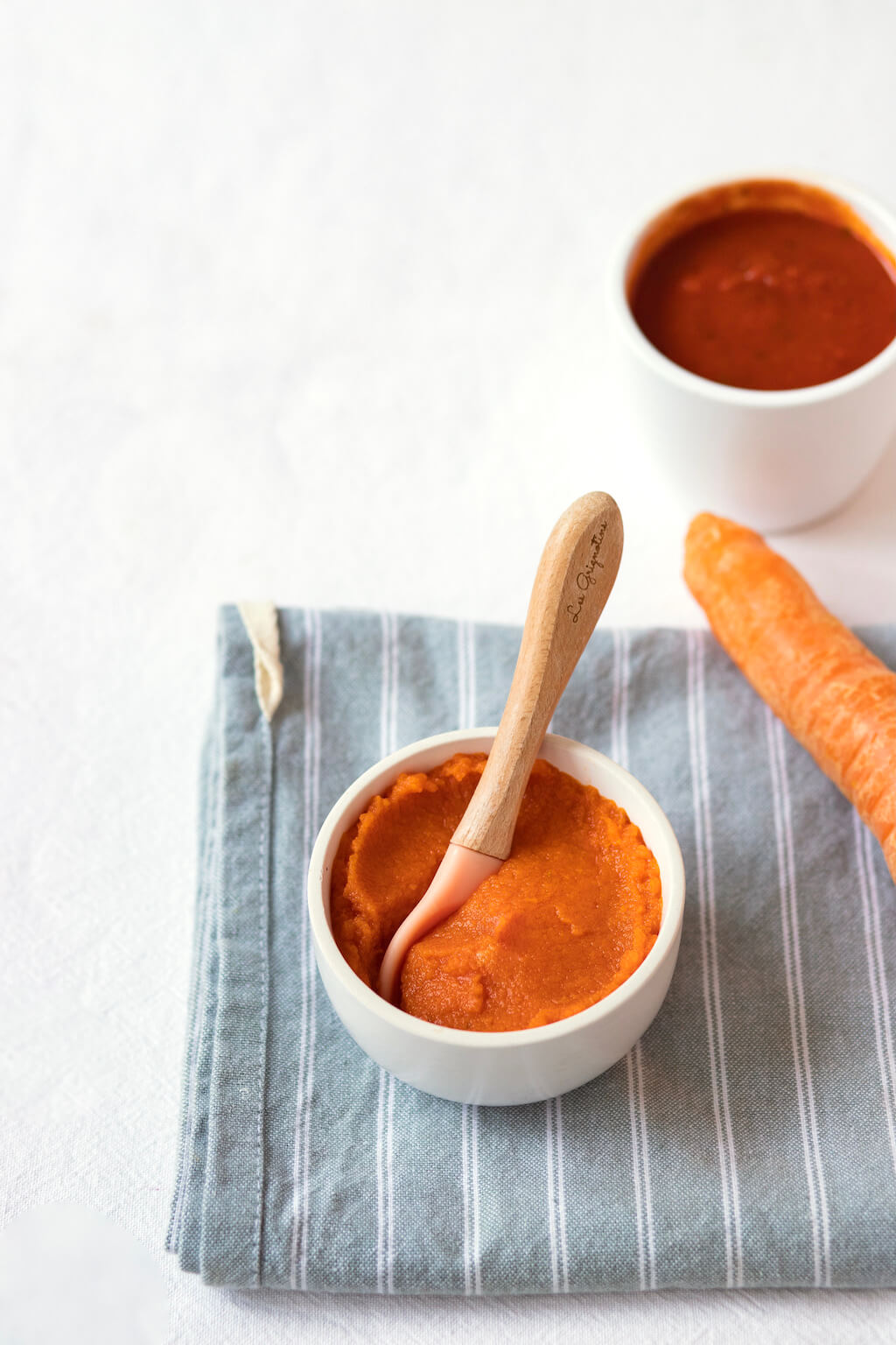 Purée de carotte et pointe de tomate