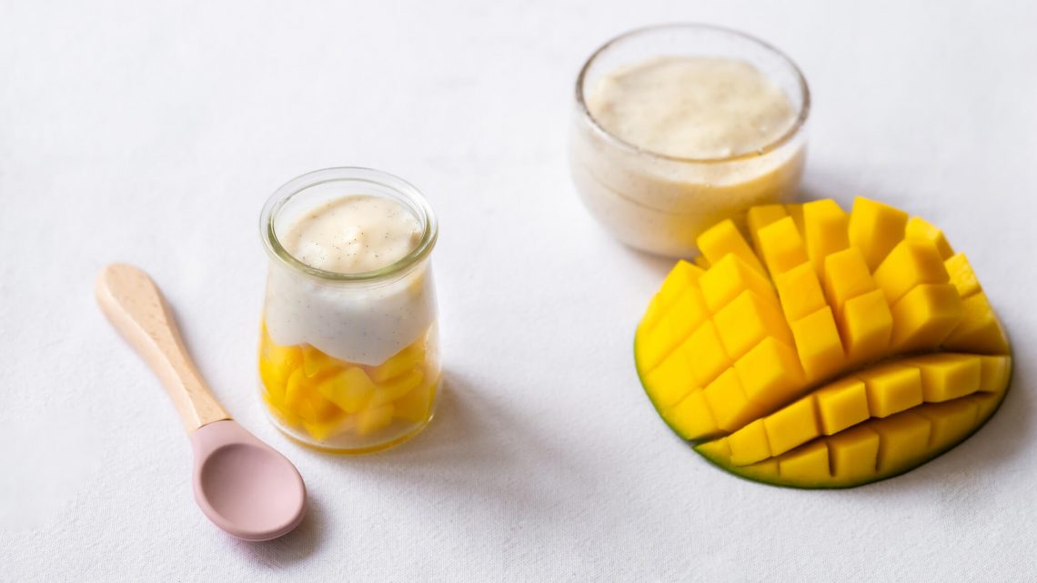 Tartare de mangue et crème à la vanille