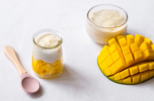 Tartare de mangue et crème à la vanille