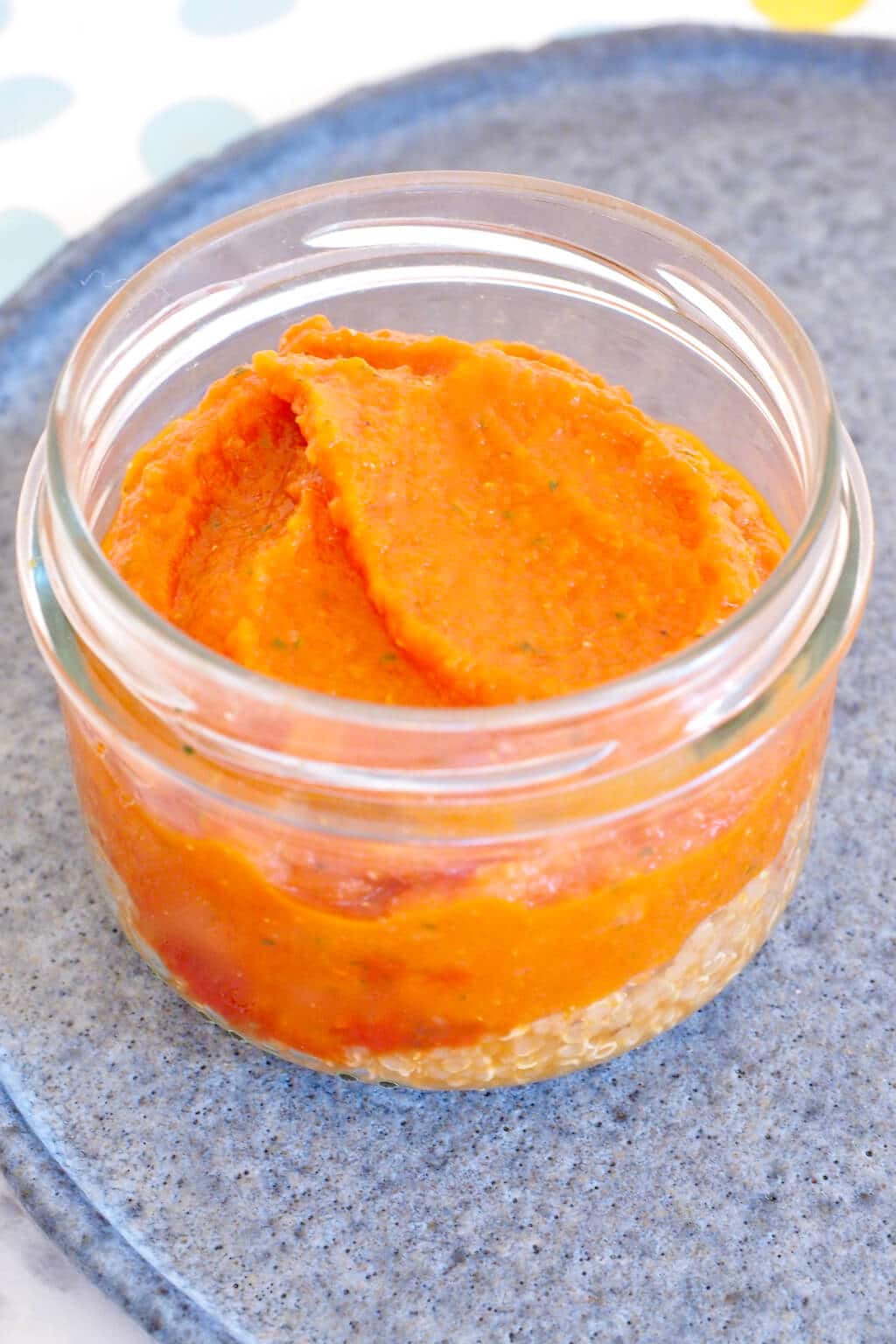 Quinoa, sauce carotte et tomate