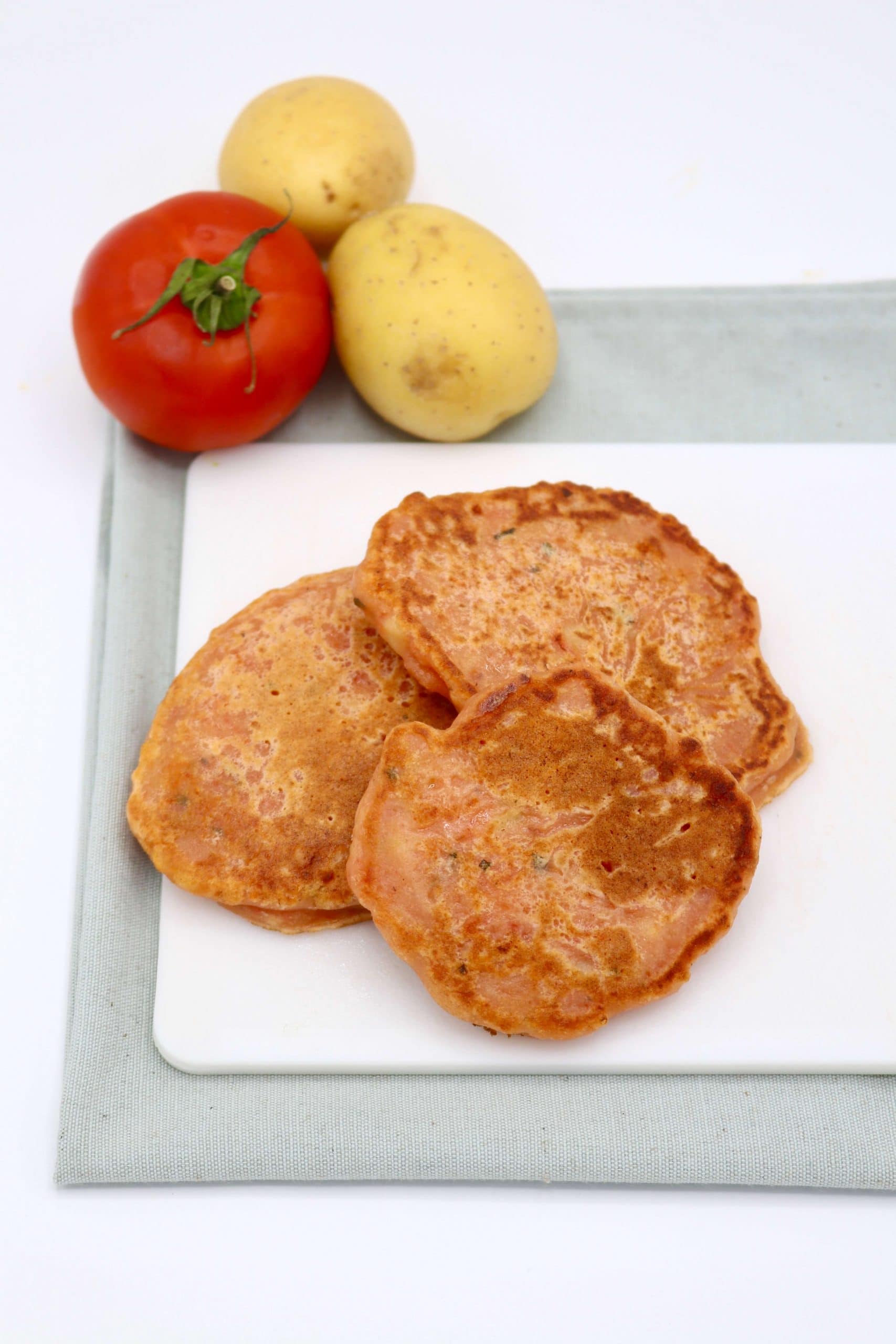 Pancakes pommes de terre tomates et jambon