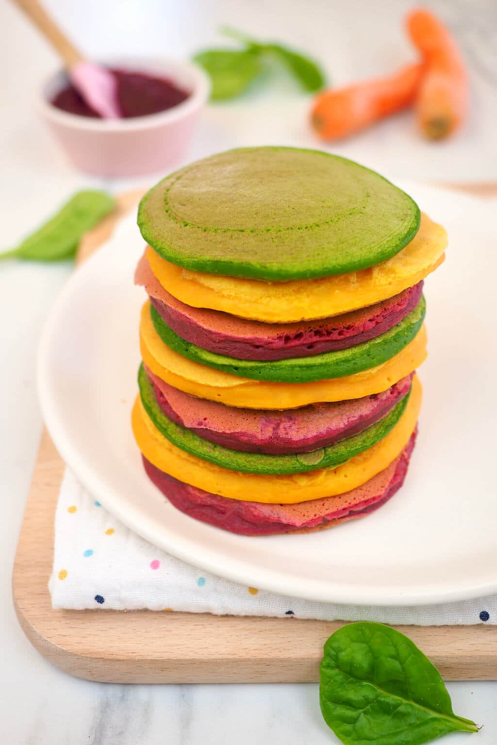 Pancakes colorés aux légumes
