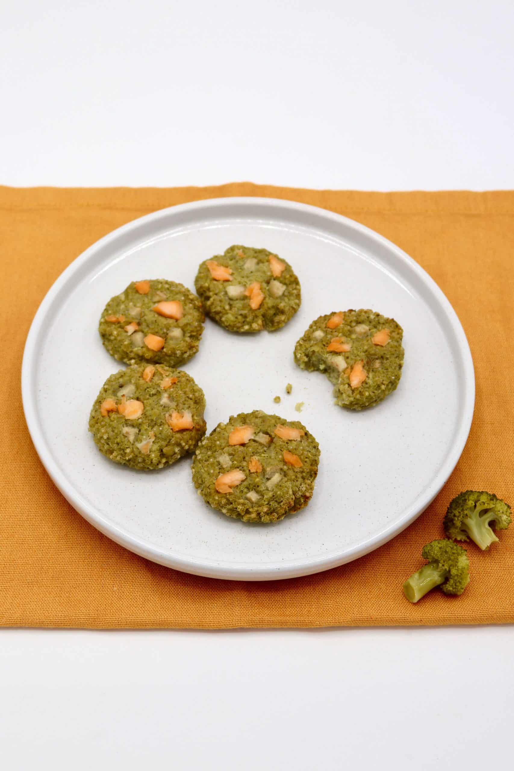 Cookies au brocoli poire et saumon