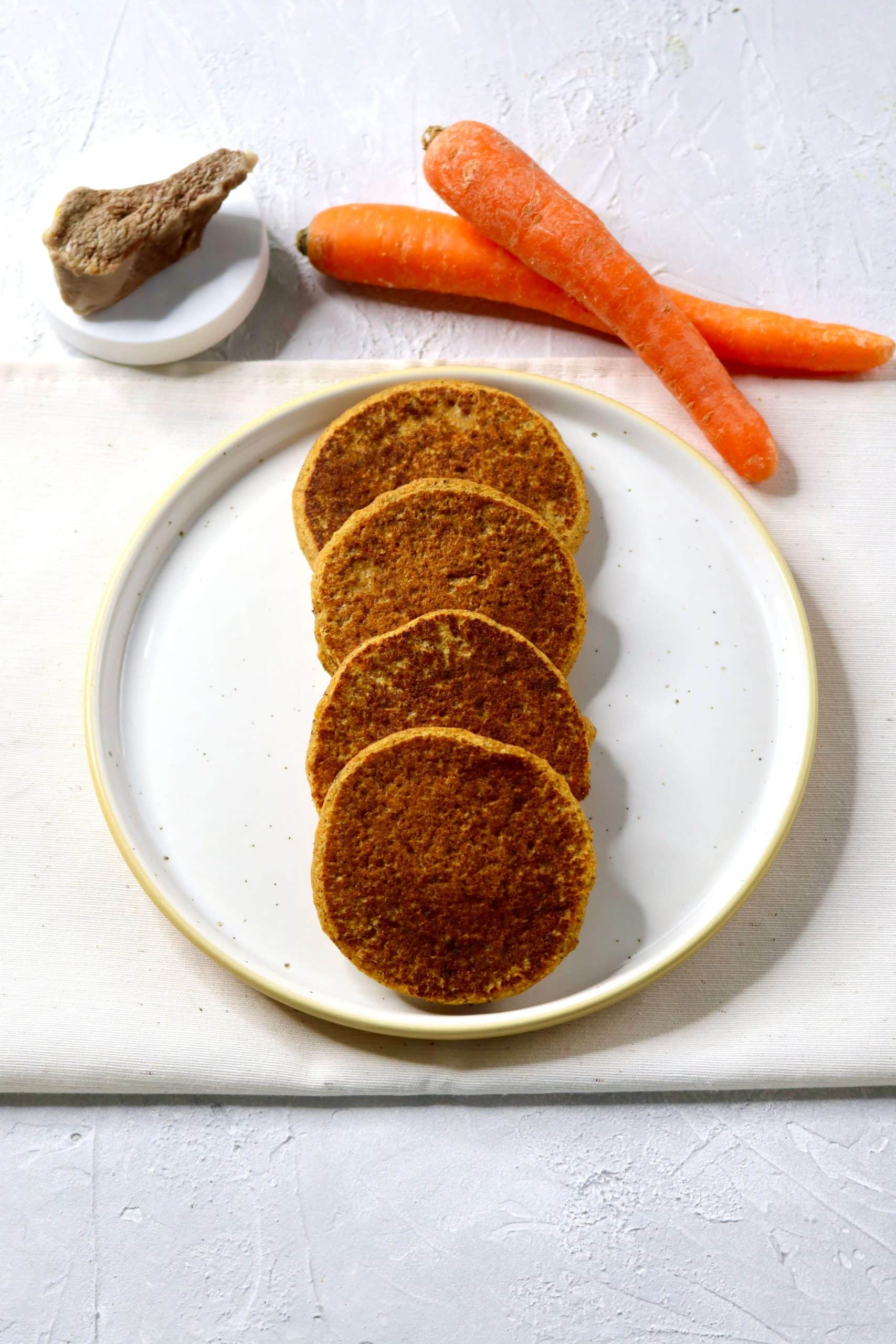 Pancakes de carottes au sarrasin et au canard