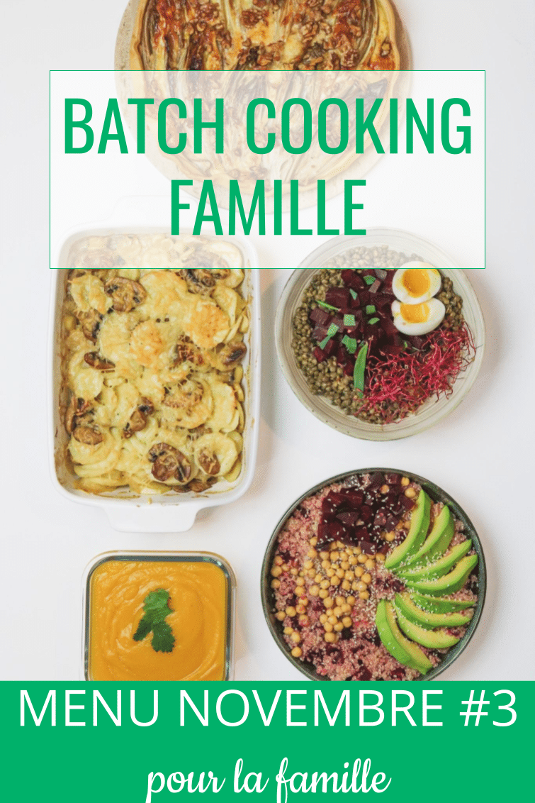 batch cooking novembre #3 - menu pour la famille