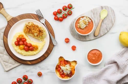 Cabillaud en croûte de parmesan, polenta et tomates rôties H