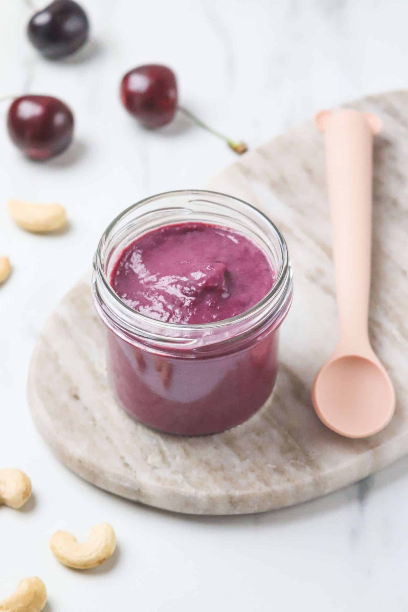 Compote banane cerise noix de cajou