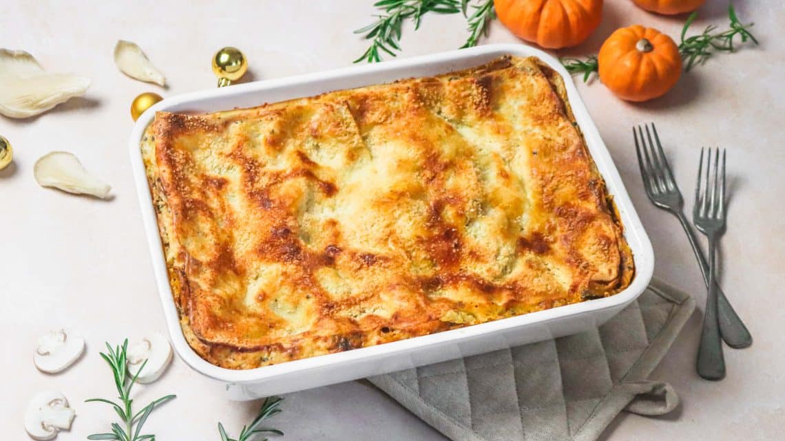 Lasagnes végétariennes au potimarron, champignons et truffe H