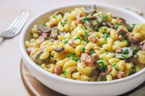 Coquillettes au jambon champignons et comté H1