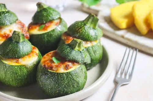 Courgettes rondes farcies et polenta grillée H