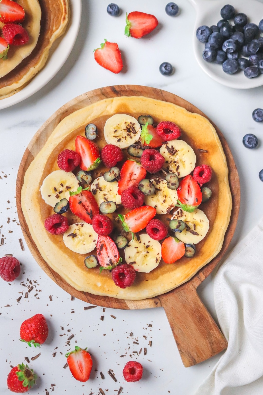 Pancake géant façon pizza sucrée