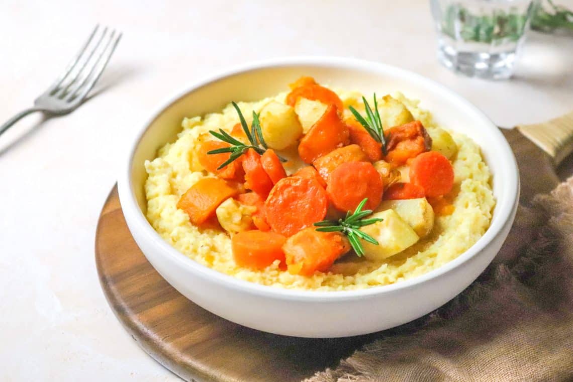 Polenta crémeuse et légumes rôtis H