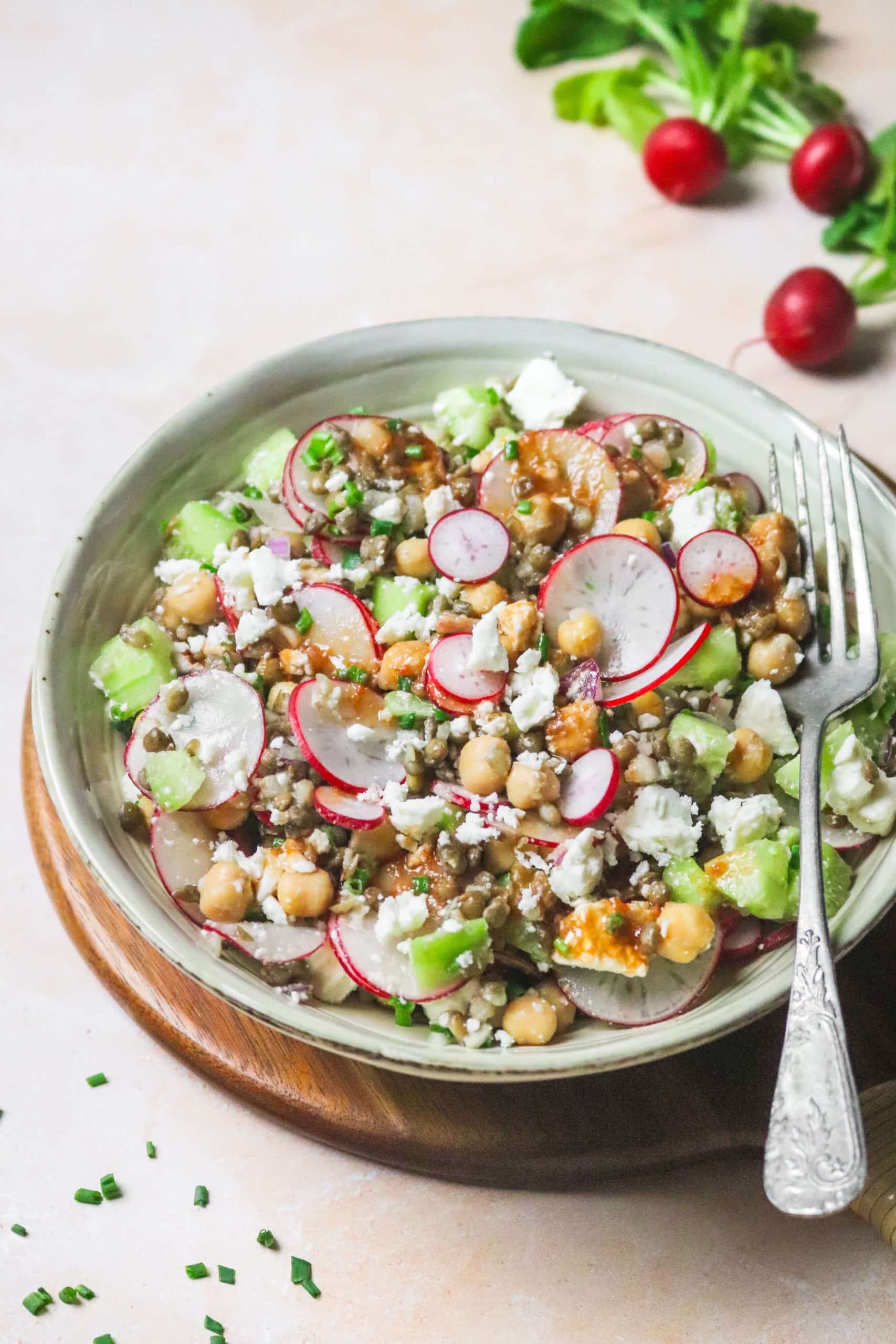 Salade printanière aux lentilles et radis