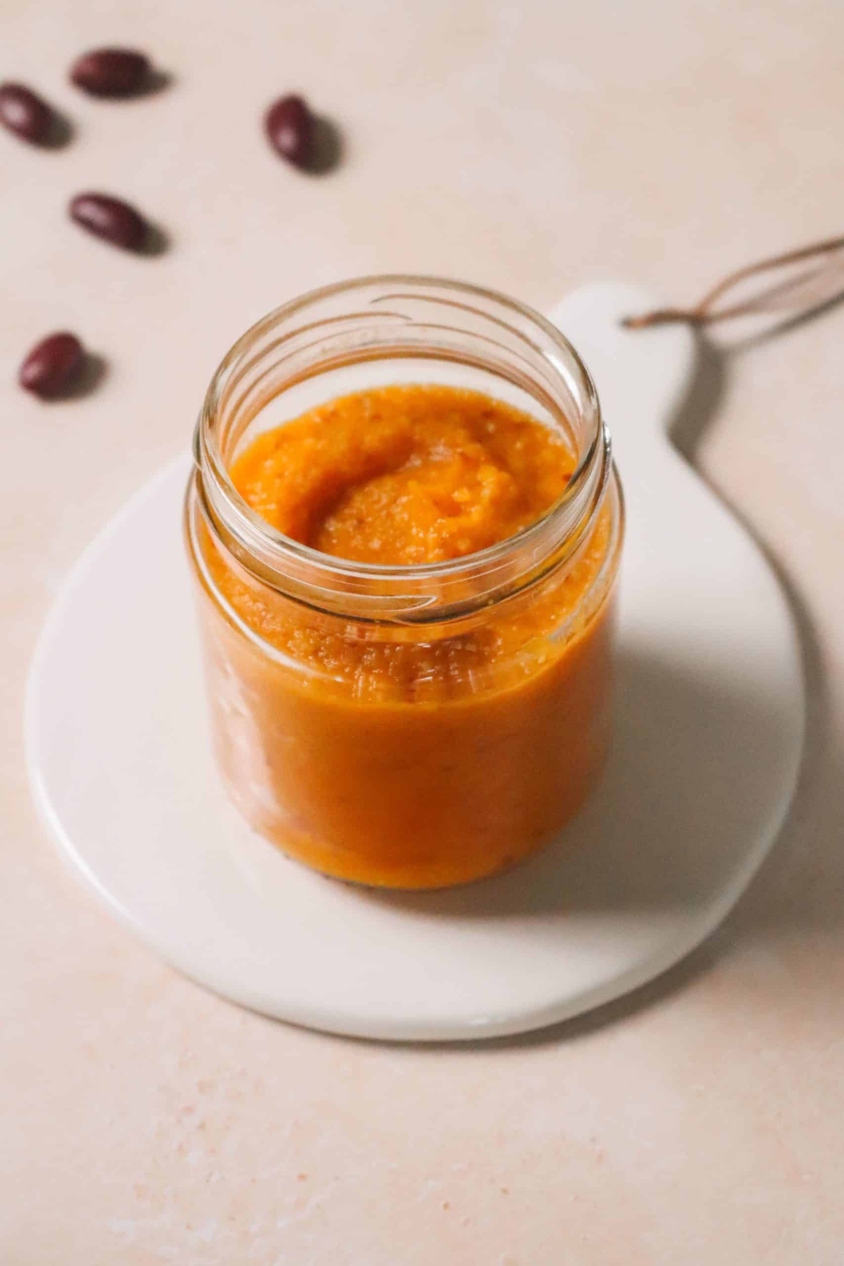 Purée de carottes au riz et haricots rouges