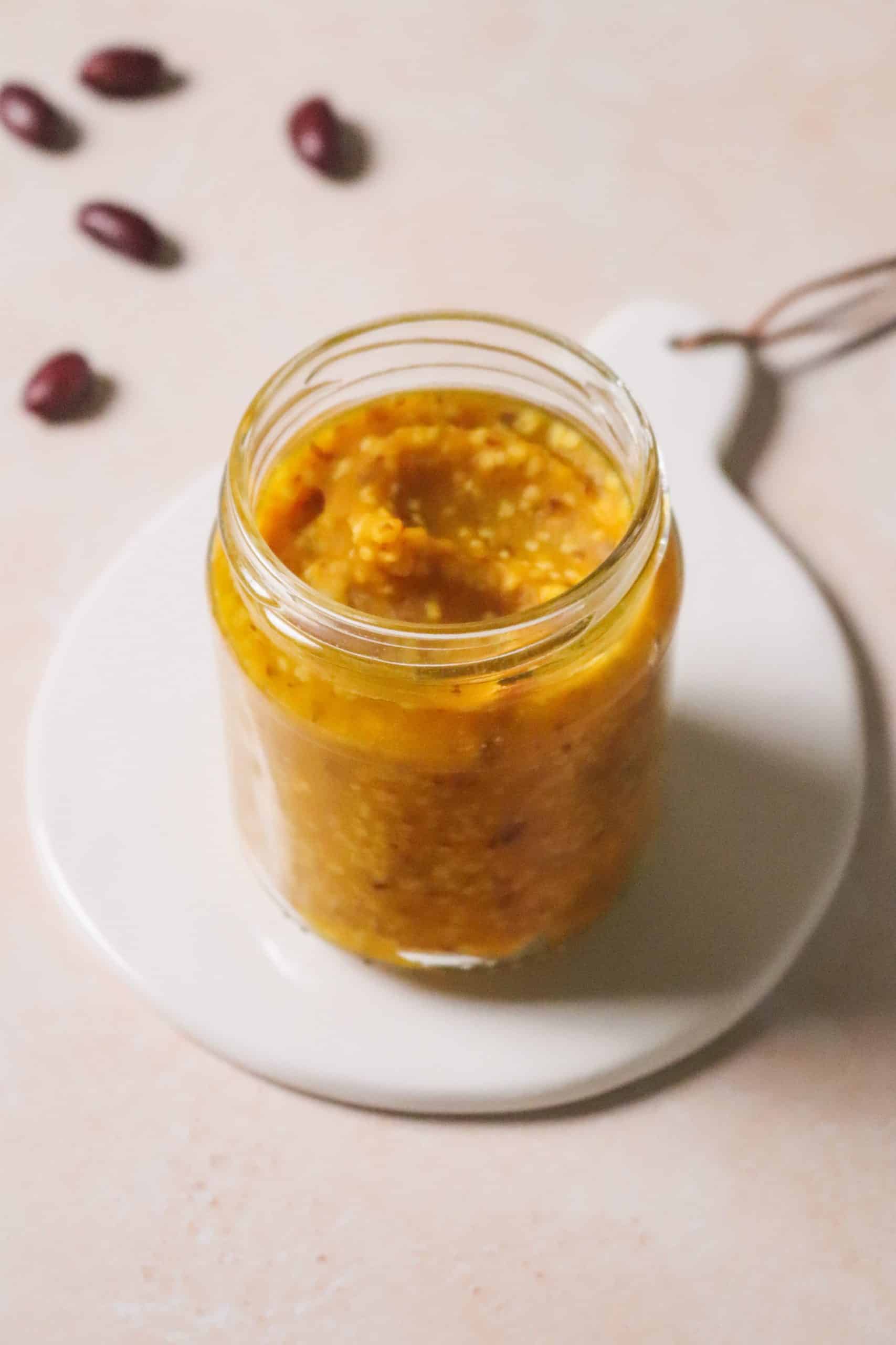 Purée de potimarron à la semoule et aux haricots rouges