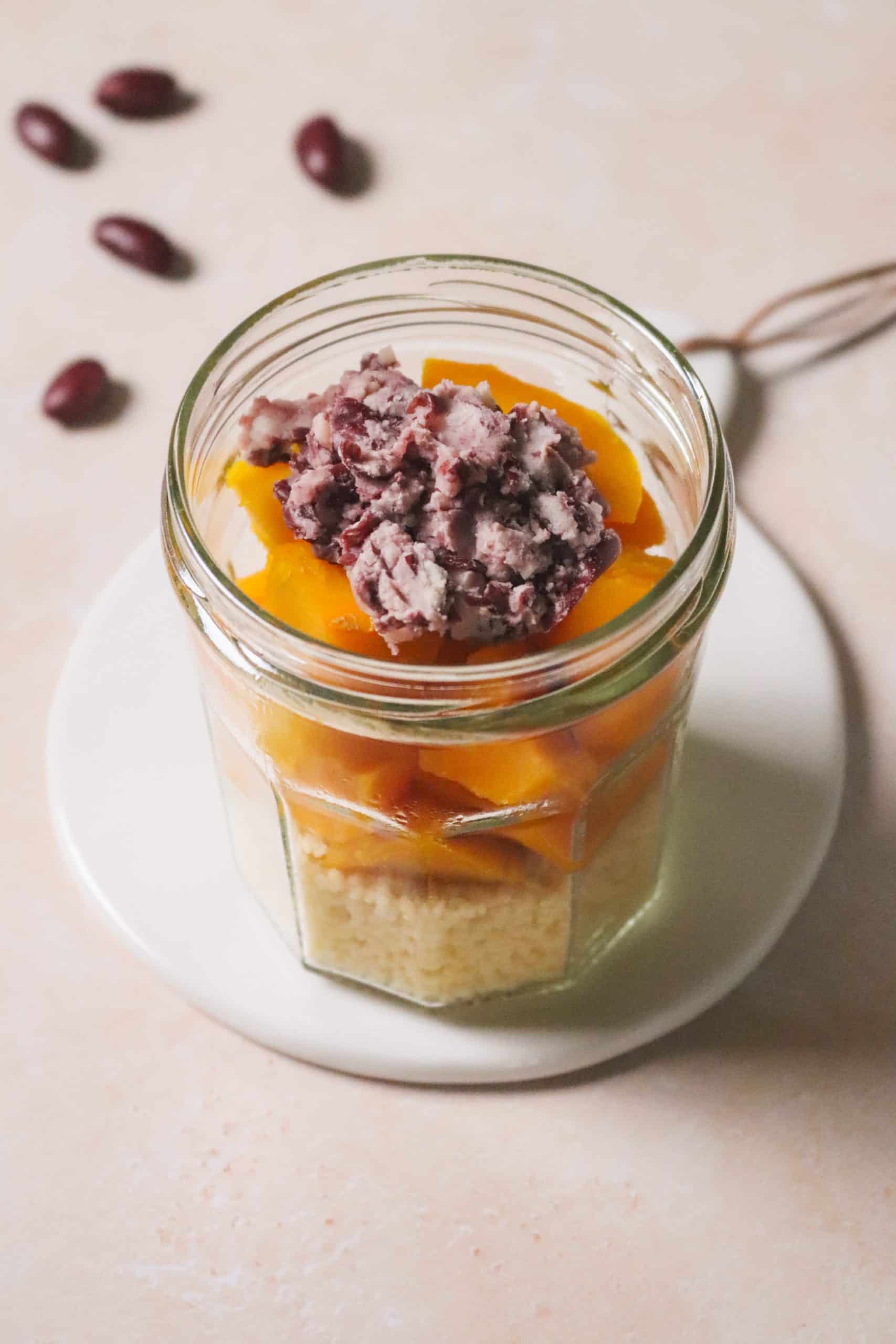 Semoule au potimarron et haricots rouges