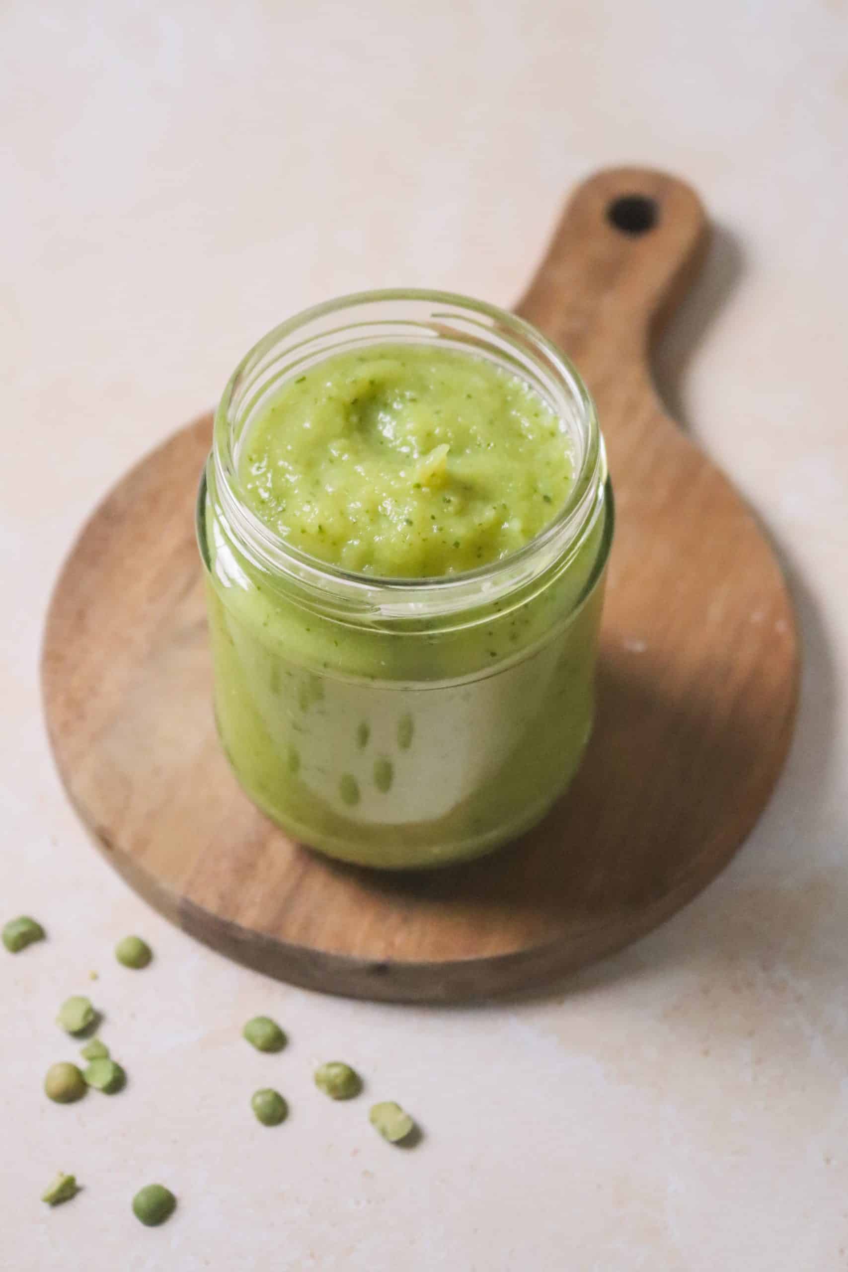 Purée de courgette, pomme de terre et pois cassés