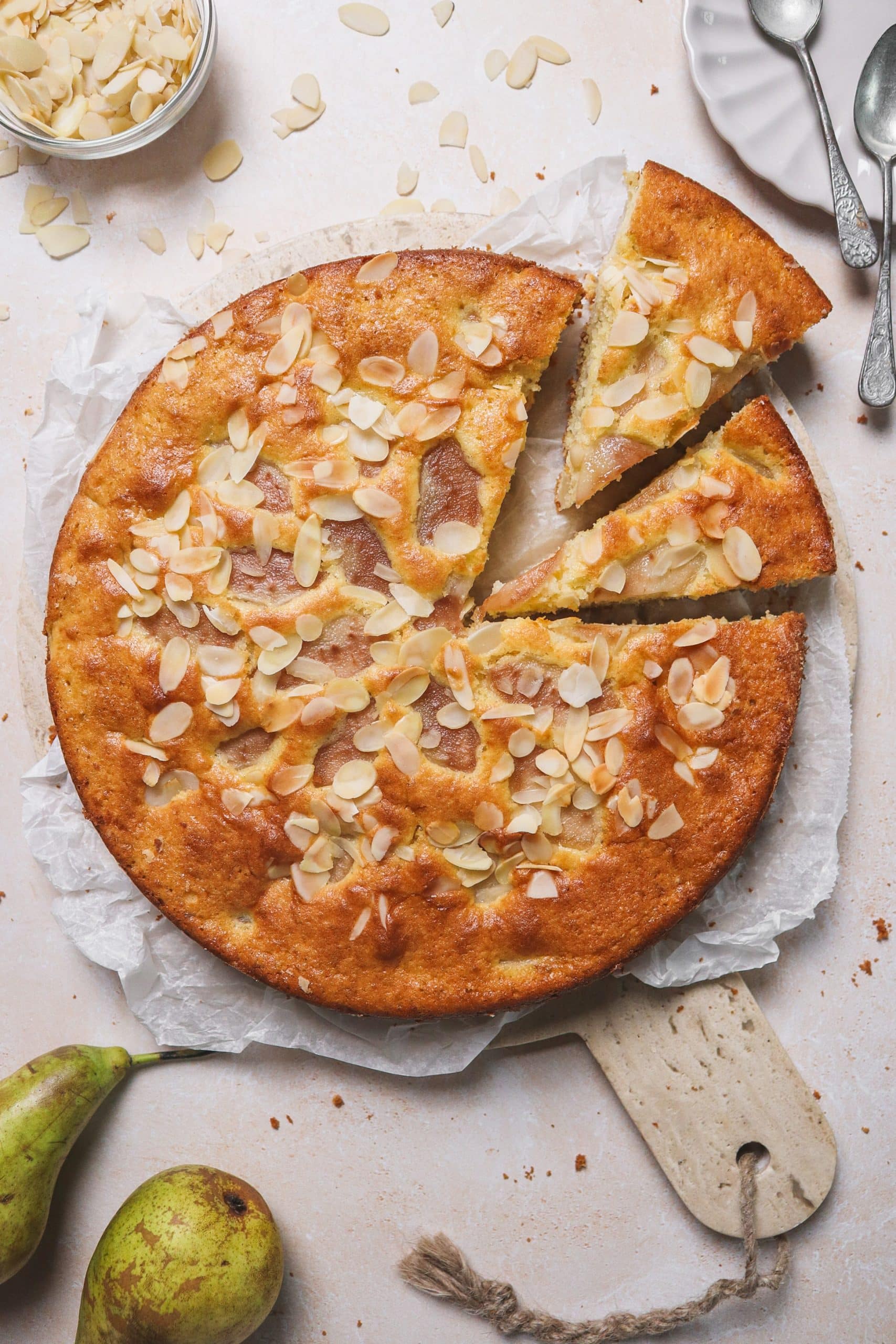 Gâteau moelleux poires amandes