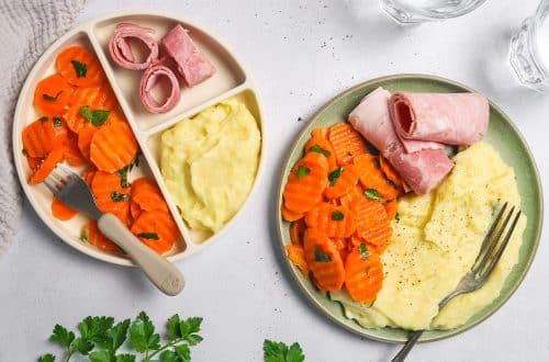 Jambon purée et ses petites carottes vichy H