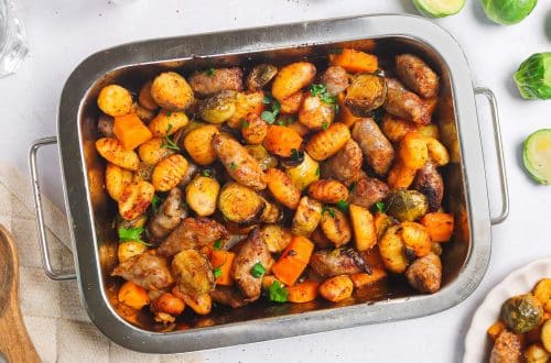 One pot au four gnocchis saucisse et légumes d’hiver grillés H