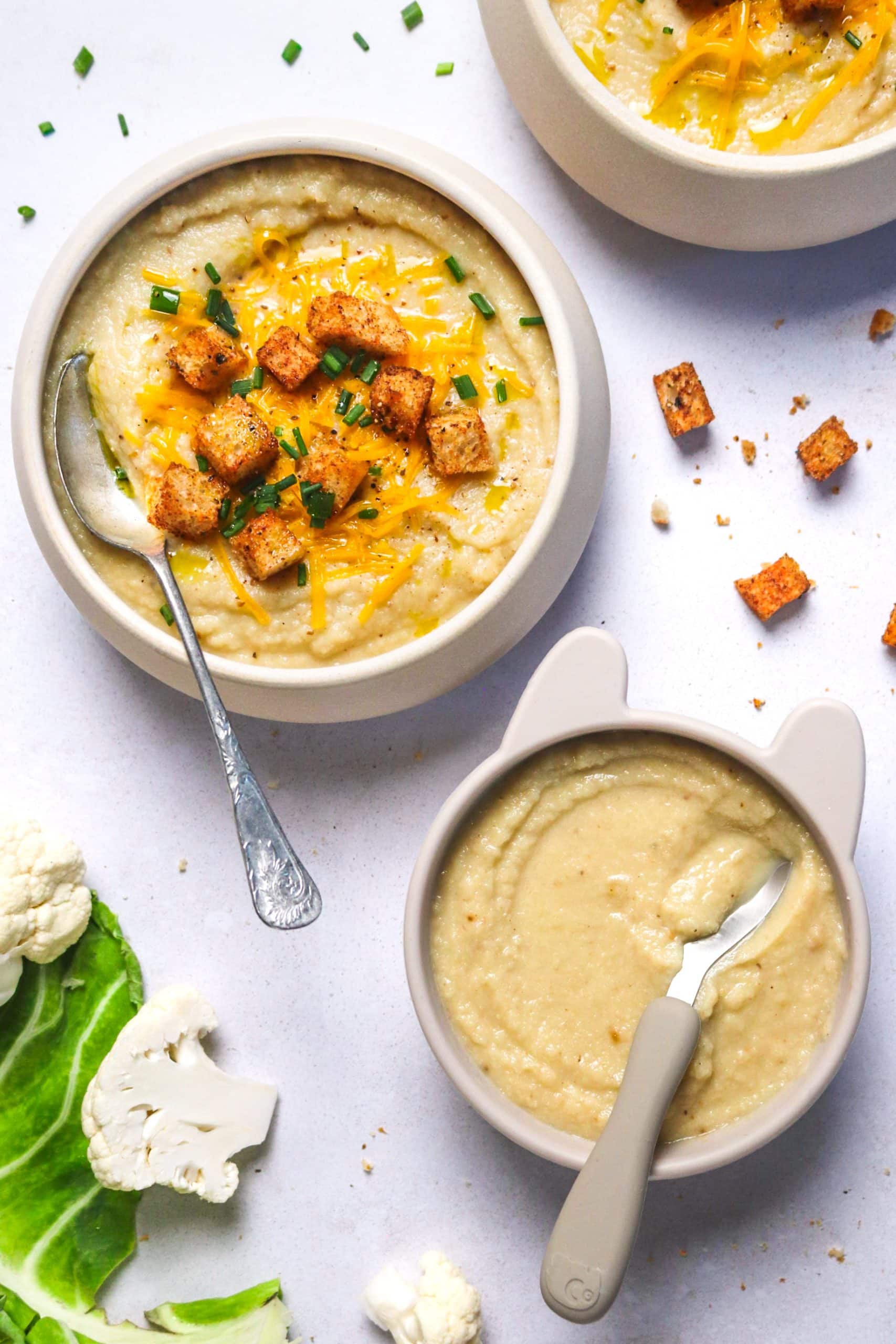 Soupe de chou fleur rôti au cheddar