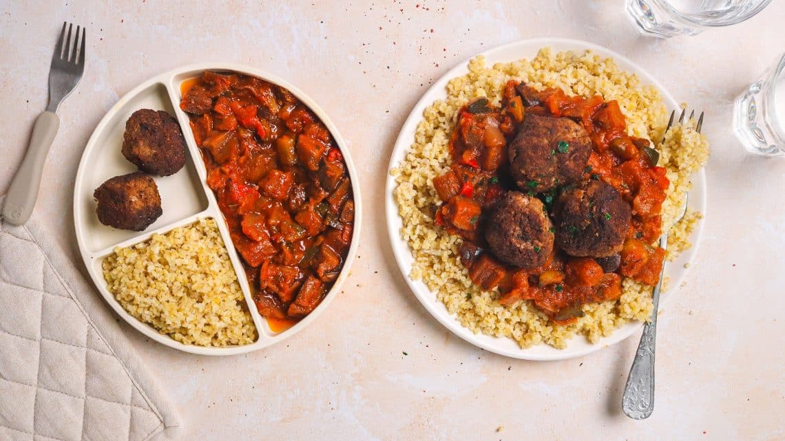 Boulettes de boeuf, ratatouille et boulgour H