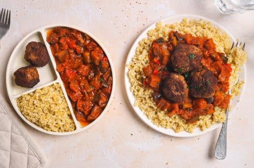 Boulettes de boeuf, ratatouille et boulgour H