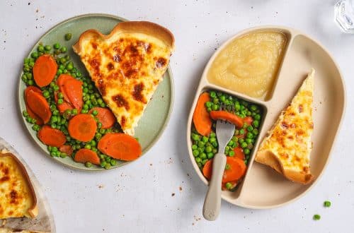 Quiche lorraine, petits pois carottes H