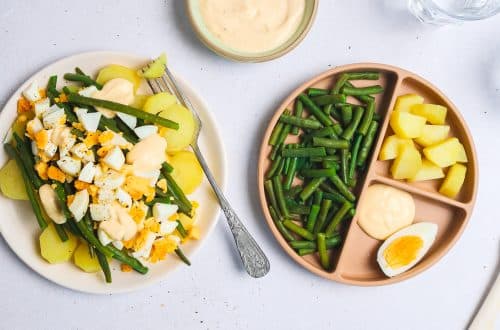 Salade de pommes de terre, haricots verts et mayonnaise à l’oeuf dur H