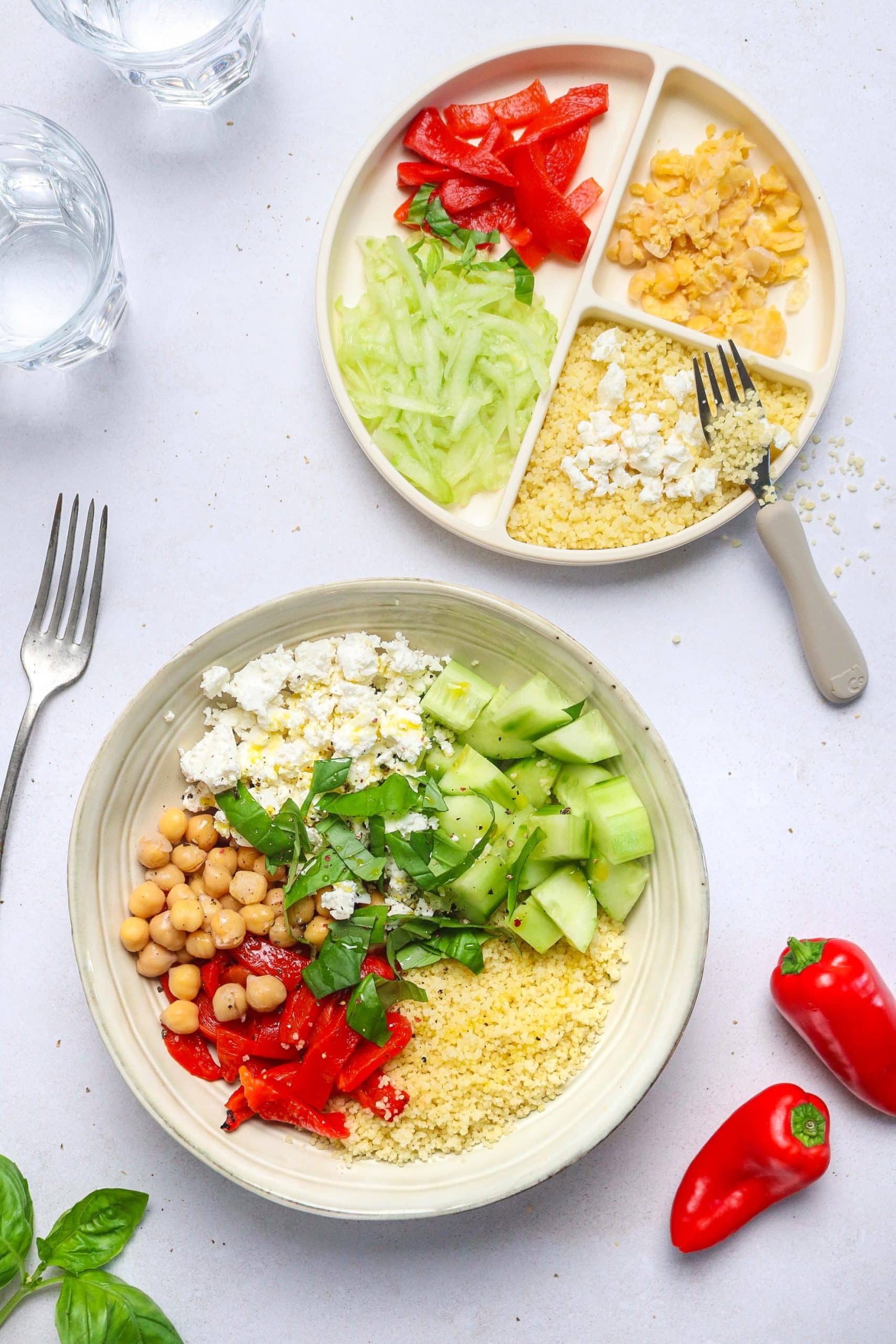 Taboulé aux poivrons grillés et feta