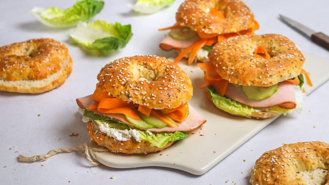Bagels poulet crudités H