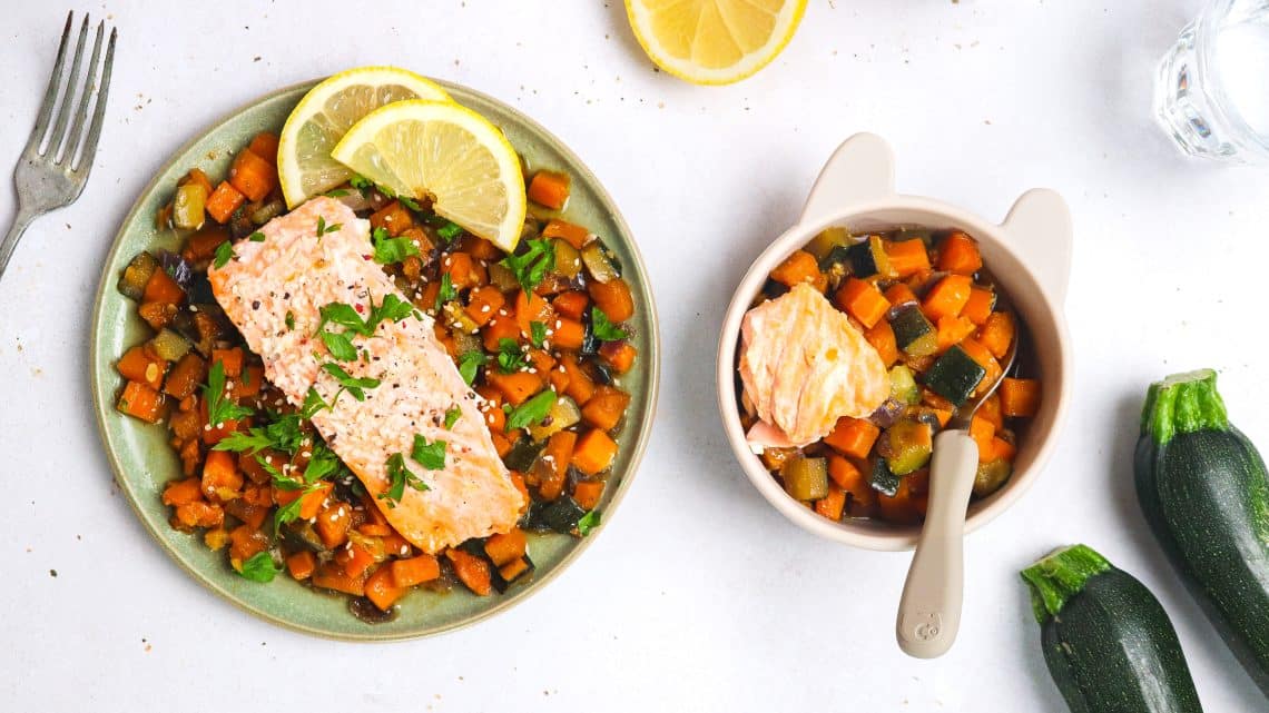 Saumon au four et légumes rôtis (one pot) H