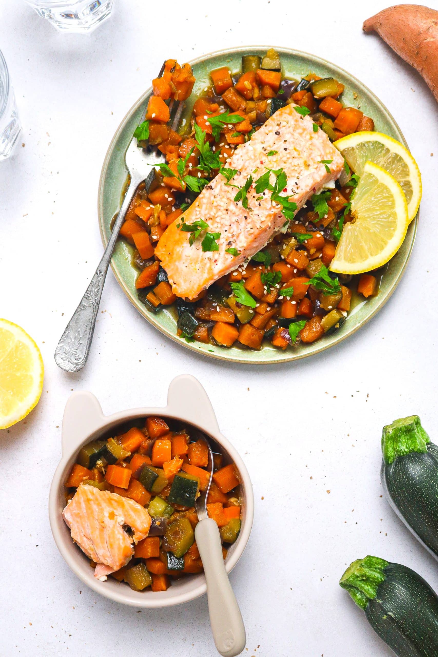Saumon au four et légumes rôtis (one pot)