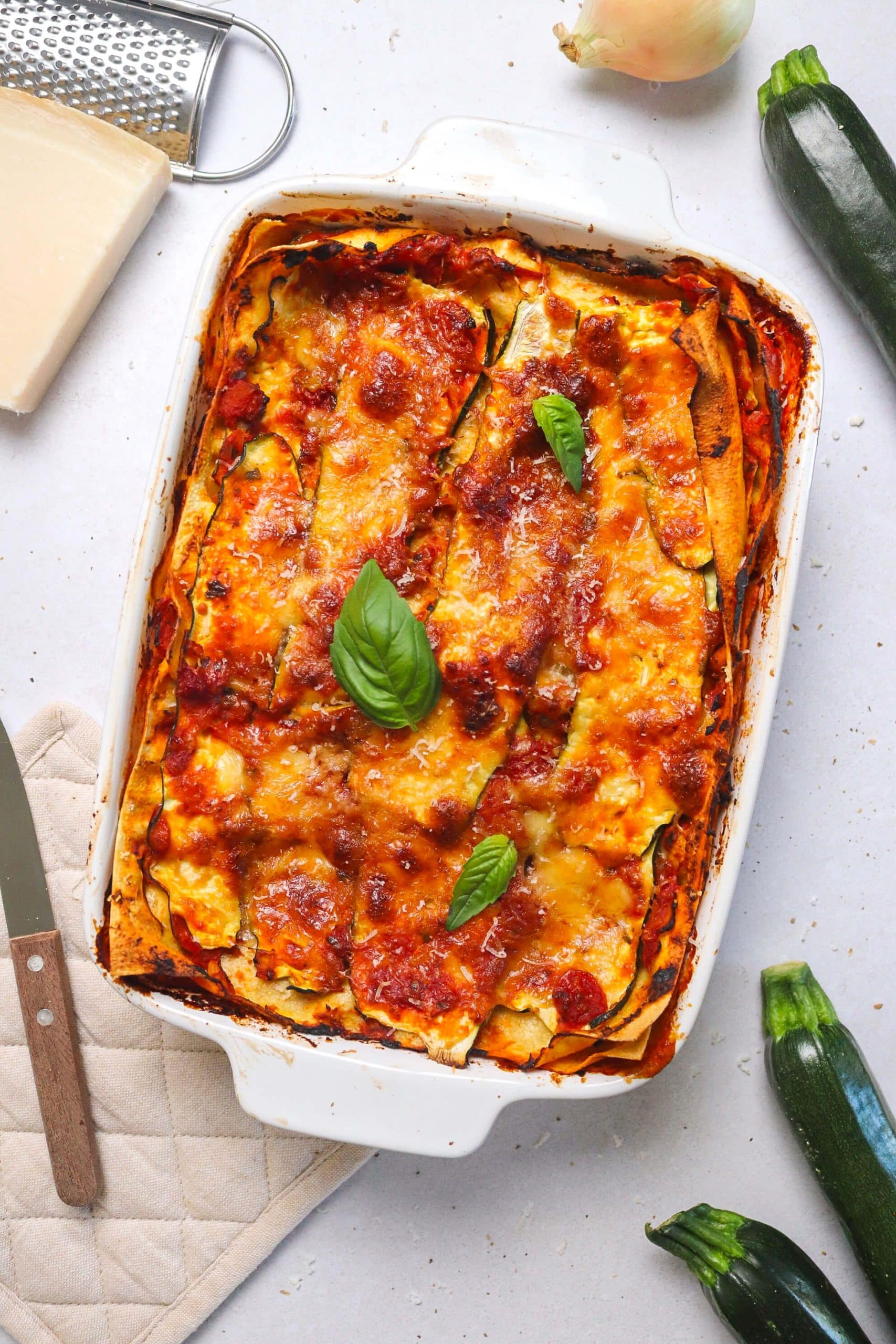Lasagnes végétariennes aux courgettes et tomates