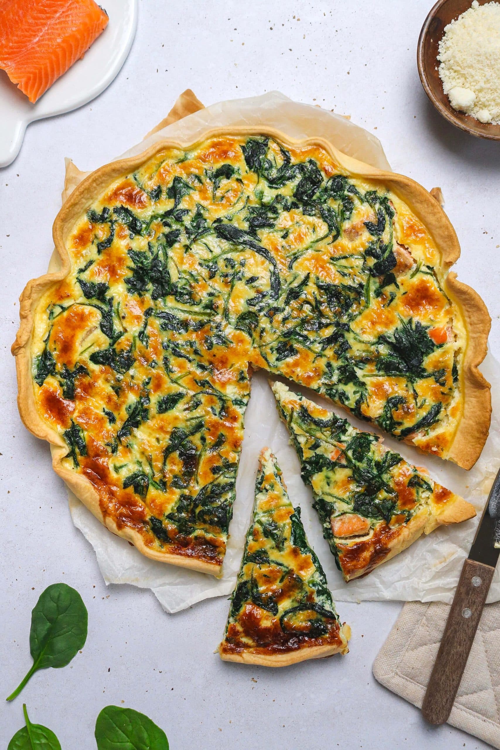 Quiche truite épinards