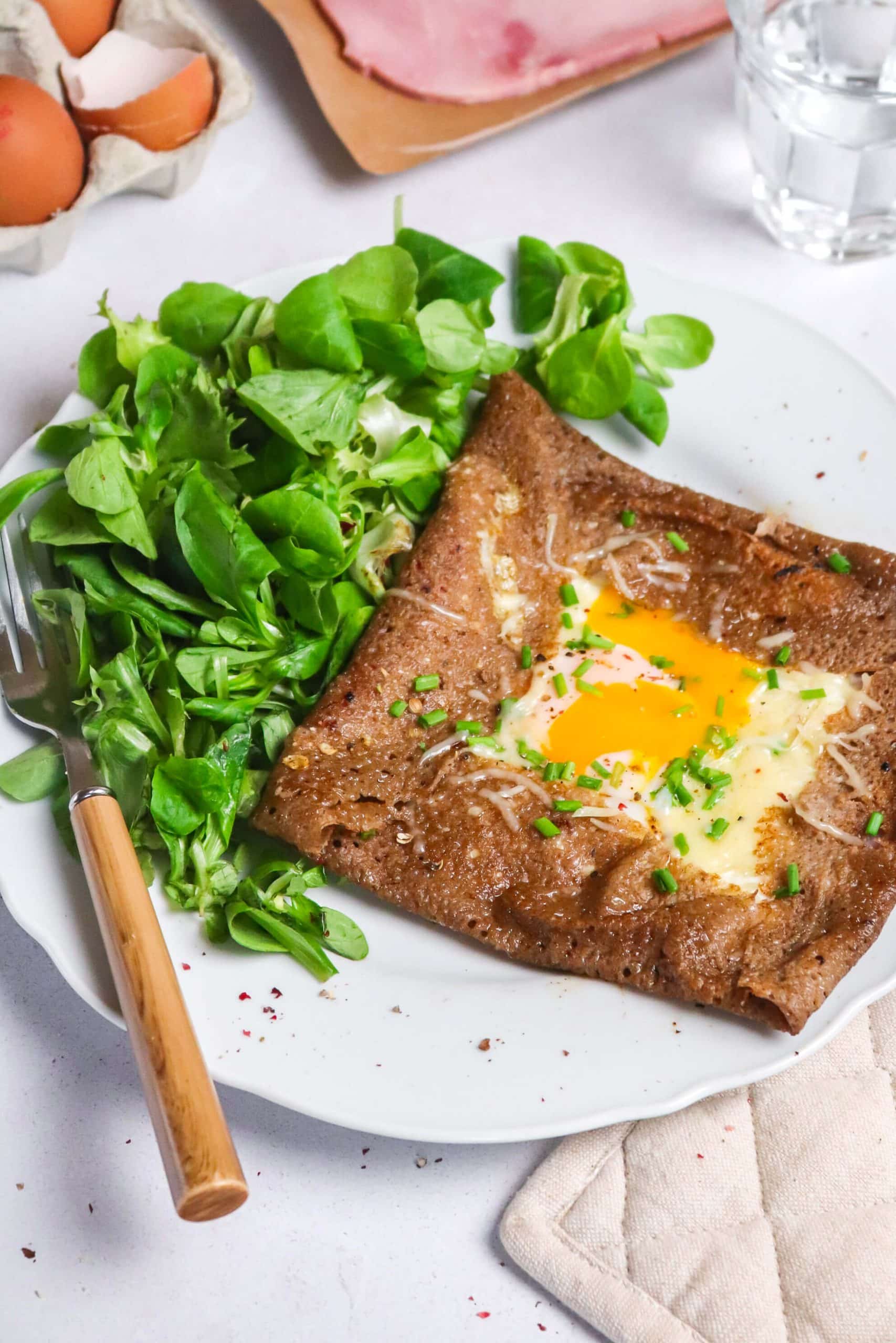 Galettes de sarrasin oeuf jambon fromage