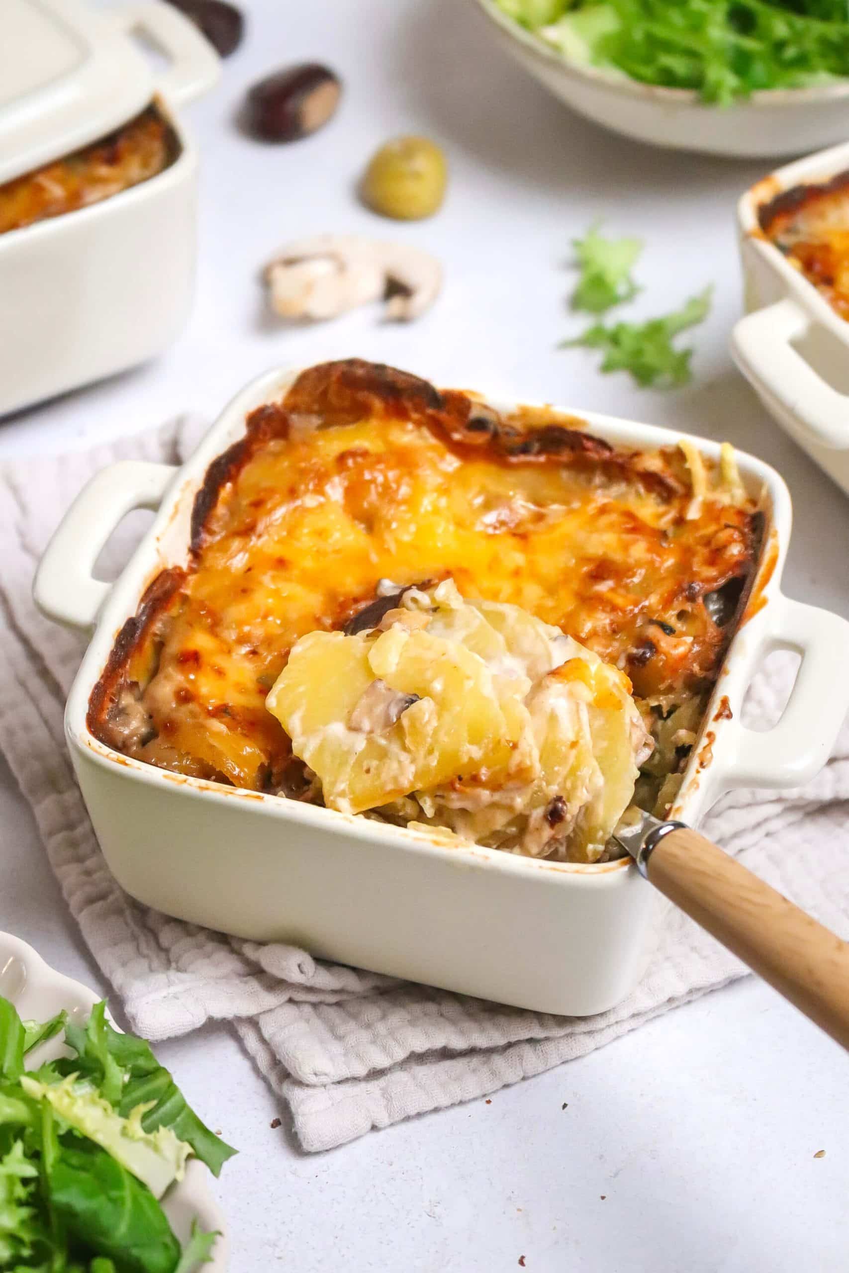 Gratin dauphinois champignons châtaignes
