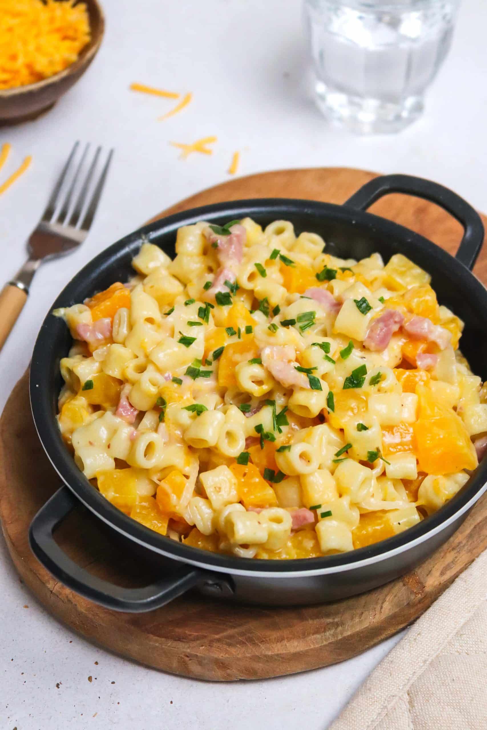 One pot pasta butternut lardons cheddar